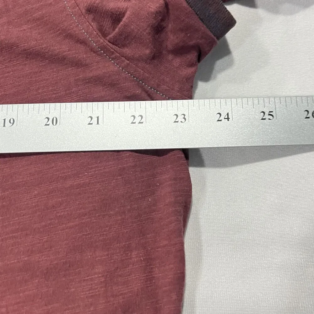 Carbon 2 Cobalt Shirt Mens Burgundy Red Casual 4 Button Polo Cotton Size Large‎